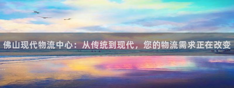 豪门国际是啥：佛山现代物流中心：从传